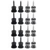 16PCS Black+Silver Guitar Strap Lock Pins Metal Material Universal Guitar Strap Pins  For Guitar