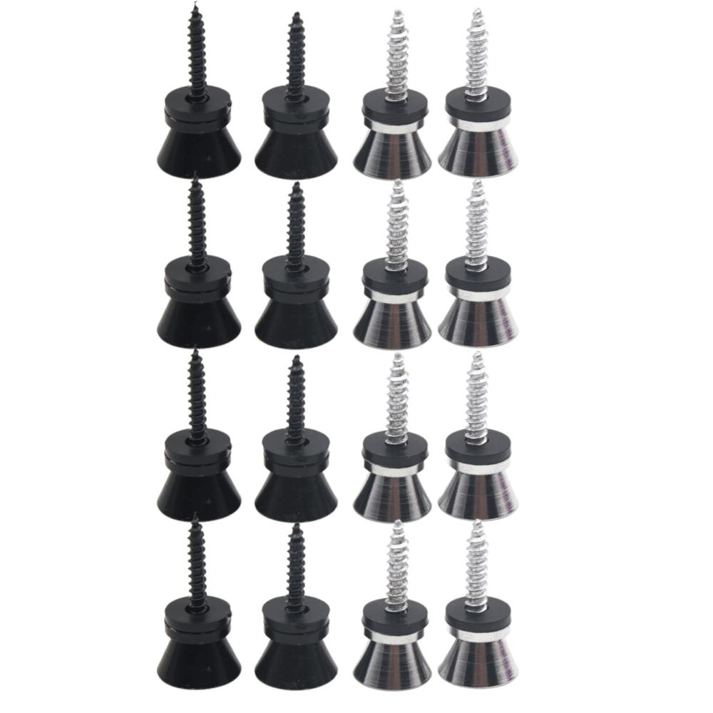 16PCS Black+Silver Guitar Strap Lock Pins Metal Material Universal Guitar Strap Pins For Guitar