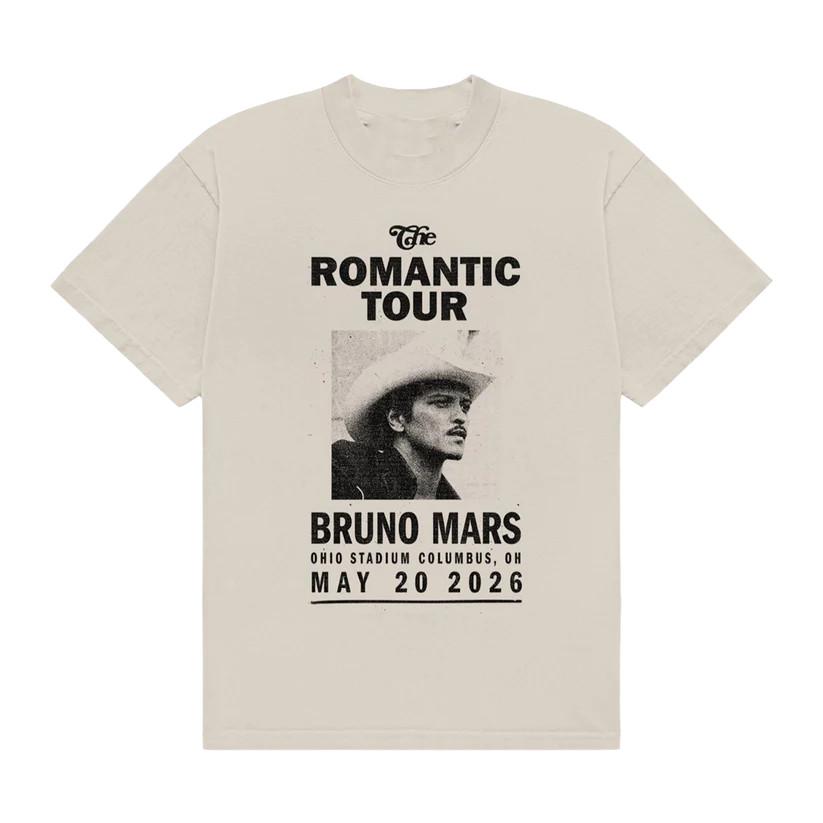 Bruno *Mar Columbus The Romantic Tour 2026 On May 20th T-Shirt S