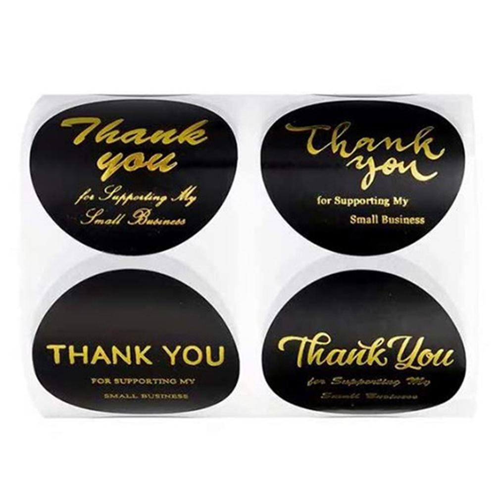 

500Pcs/roll THANK YOU Stickers Four Color Business Card Set Customer Business Sealing Sticker Labels Birthday Wedding Gifts Card