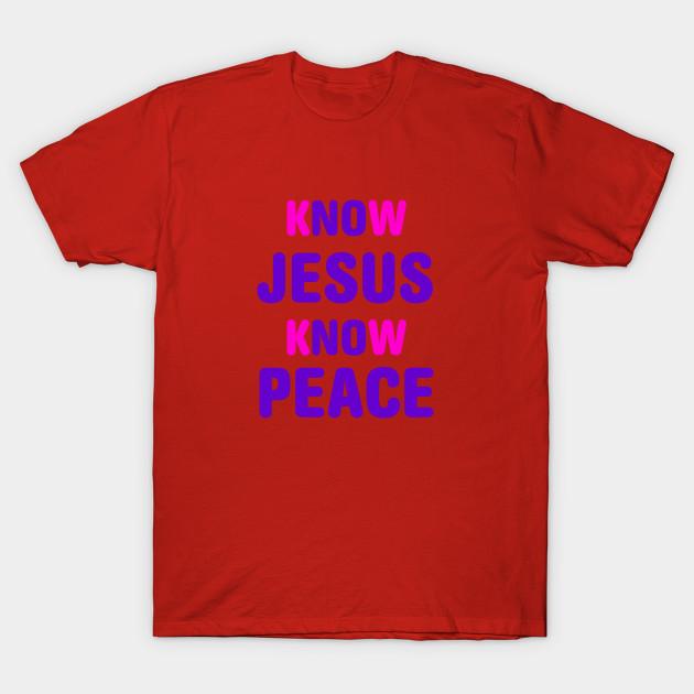 New Fashion Men T Shirt Know Jesus Know Peace Print Short Sleeve Tops Tees Casual