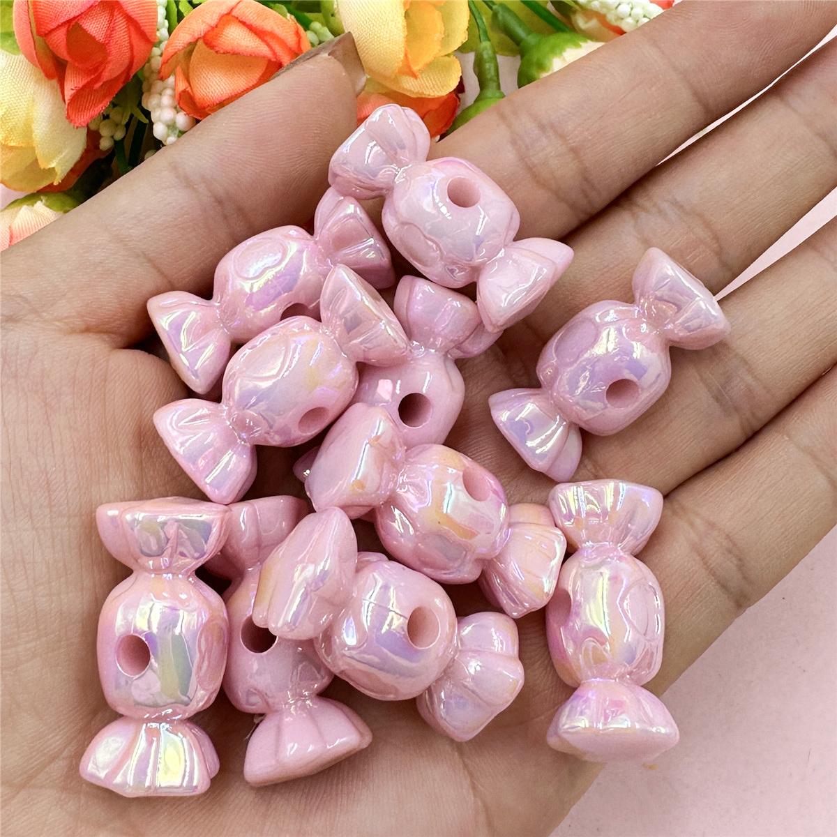 

Для ожерелья, сережек, акрилового материала ручной работы, конфетные бусины, аксессуары для самостоятельного изготовления бисера, изготовление ювелирных изделий своими руками, 13,2 мм * 28,7 мм, 10 шт., с подвесками с отверстиями розовый