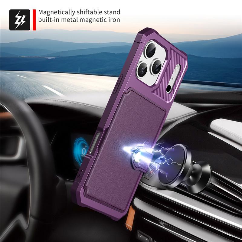 iPhone 17 Pro/16 Pro Max Magnetic Car Card Holder Anti-drop Case