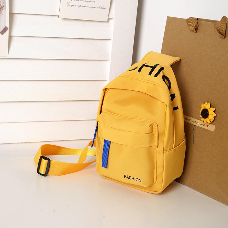 Trendy Children s Canvas Crossbody Bag With Stylish Letter Design For Boys жёлтый