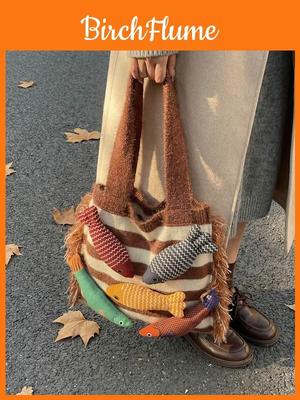 Cotton Knitted Tote Bag For Women With Large Capacity And Casual Travel Style