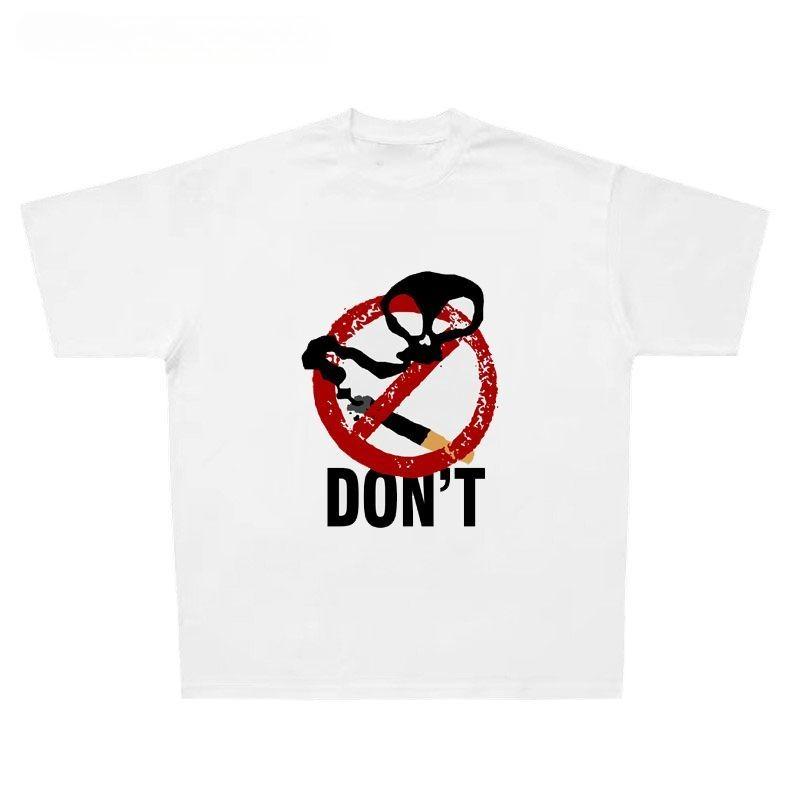 

A New American-style Summer No-smoking, Niche and Fun Streetwear Brand Hip-hop Parody Pure Cotton Heavy Short-sleeved T-shirt S