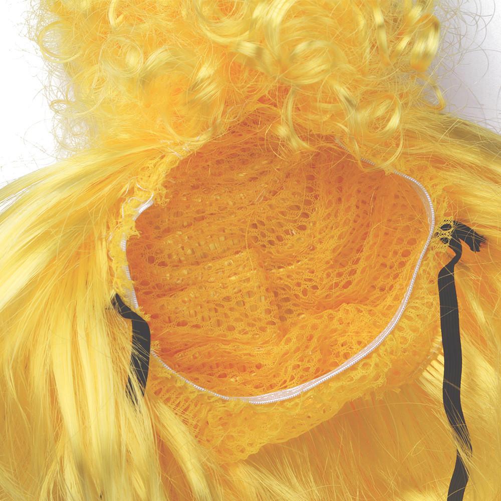 Stylish Yellow High Hat Pet Wig With Bangs Ideal For Cats And Dogs For Halloween And Christmas Celebrations
