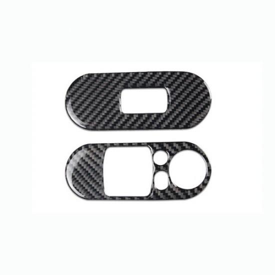 Bright Carbon Fiber Car Interior Door Window Button Panel Sticker For Mini F56