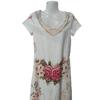Damen Blumenmuster Maxikleid Kurzarm V-Ausschnitt Schwingkleid Boho Fließend A-Linie
