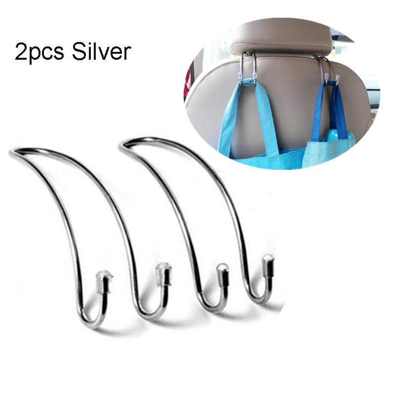 Multi-functional Metal Car Seat Headrest Hanger Bag Bling Diamond Crystal Seat Hook Holder for Bag Purse Cloth Grocery Storage