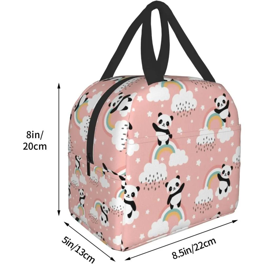 Panda Lunch Bags Cooler Tote Organizer Bags Reusable Lunch Box for Women Men Boys Girls Outdoor Work Picnic School