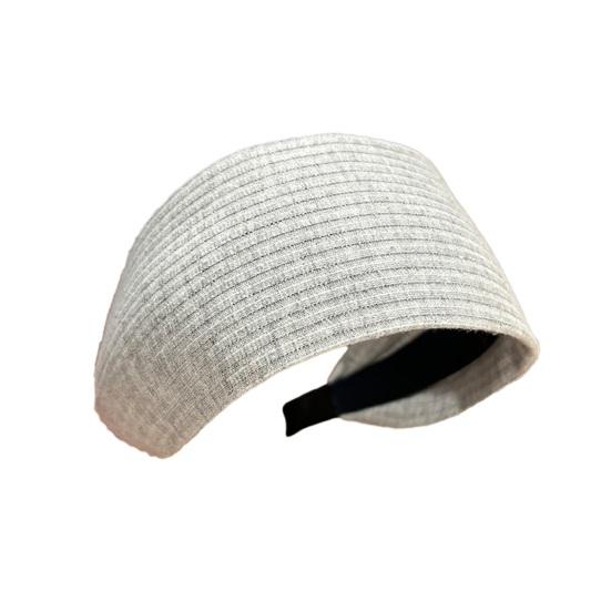 

Women Headband Vertical Pit Texture Soft Fabric Wide-Brimmed Hair Hoop Autumn Winter Makeup Washing Face Hair Accessory светло-серый