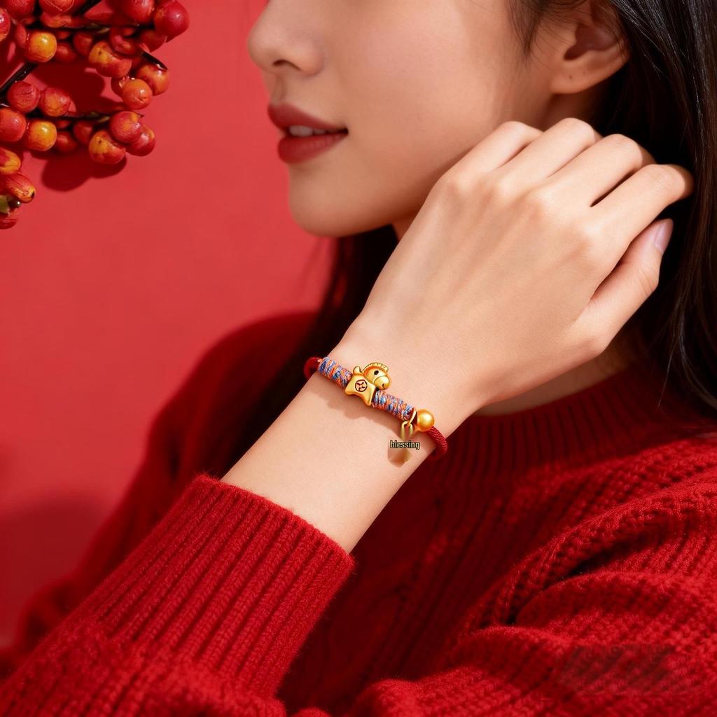 Red String Zodiac Horse Bracelet - Handwoven New Year Gift for Men & Women