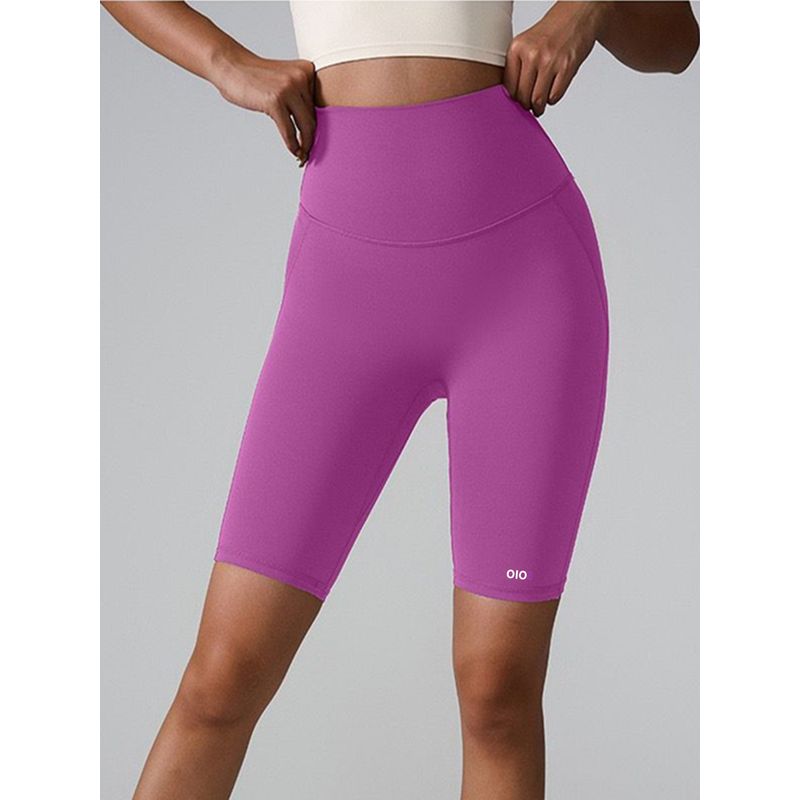 Oiob Nude Feel Yoga Short-Length Pants Women's High Waist Hip Lifting Sport Tights Cycling Running Training Fitness Short Pants
