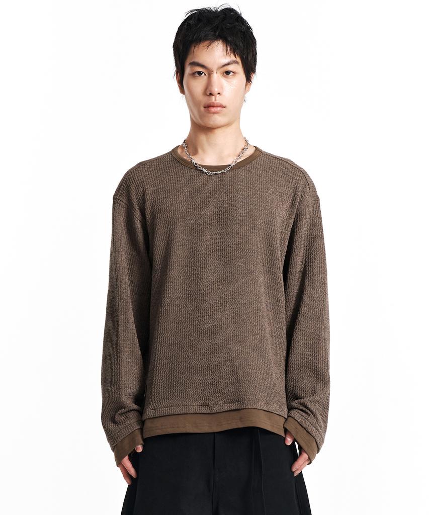 Gicheol Midgrid Crew Knit (Brown)
