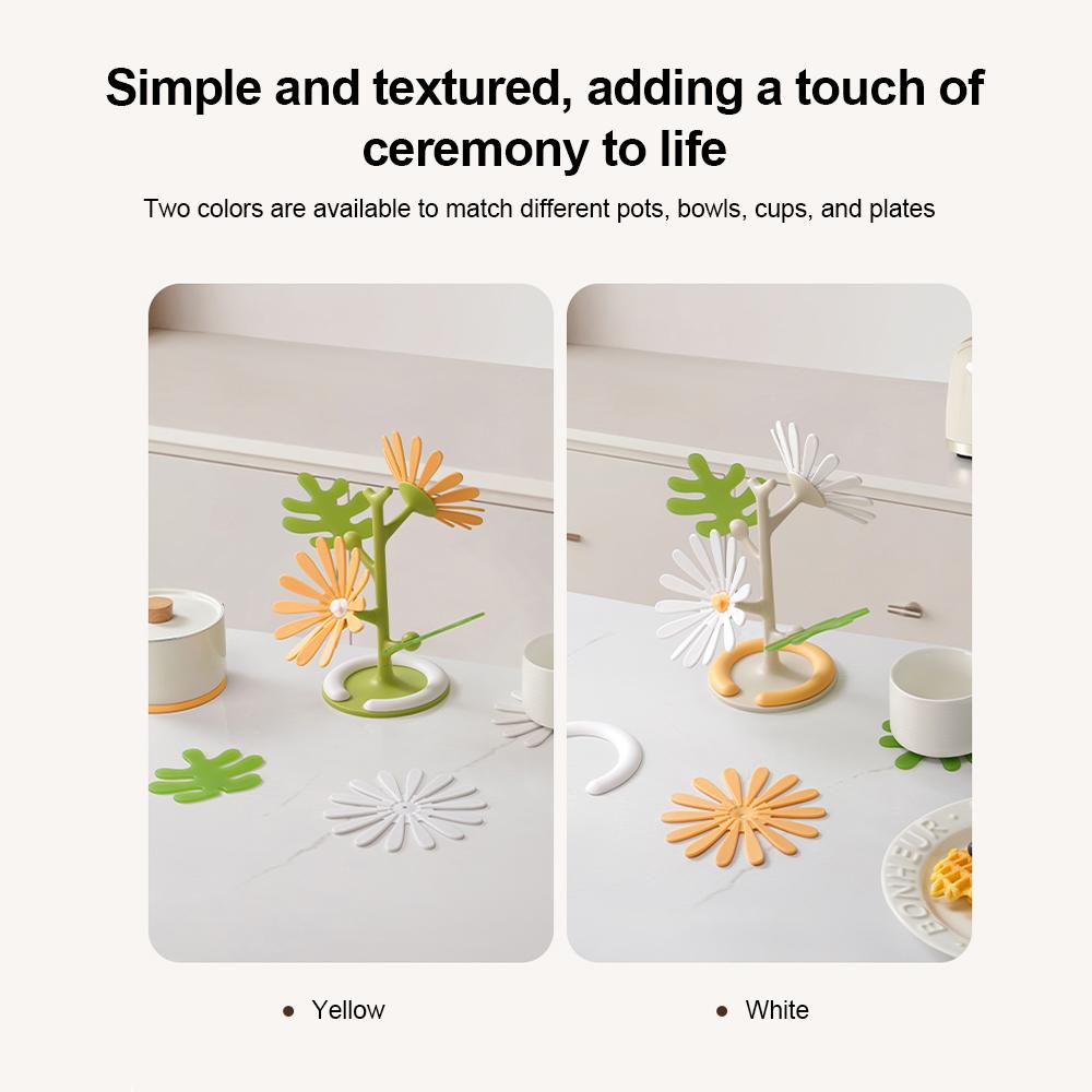 Daisy Shape Silicone Coaster Kitchen Table Heat Resistant Anti-scalding Mat Cup Tableware Placemat Table Decoration