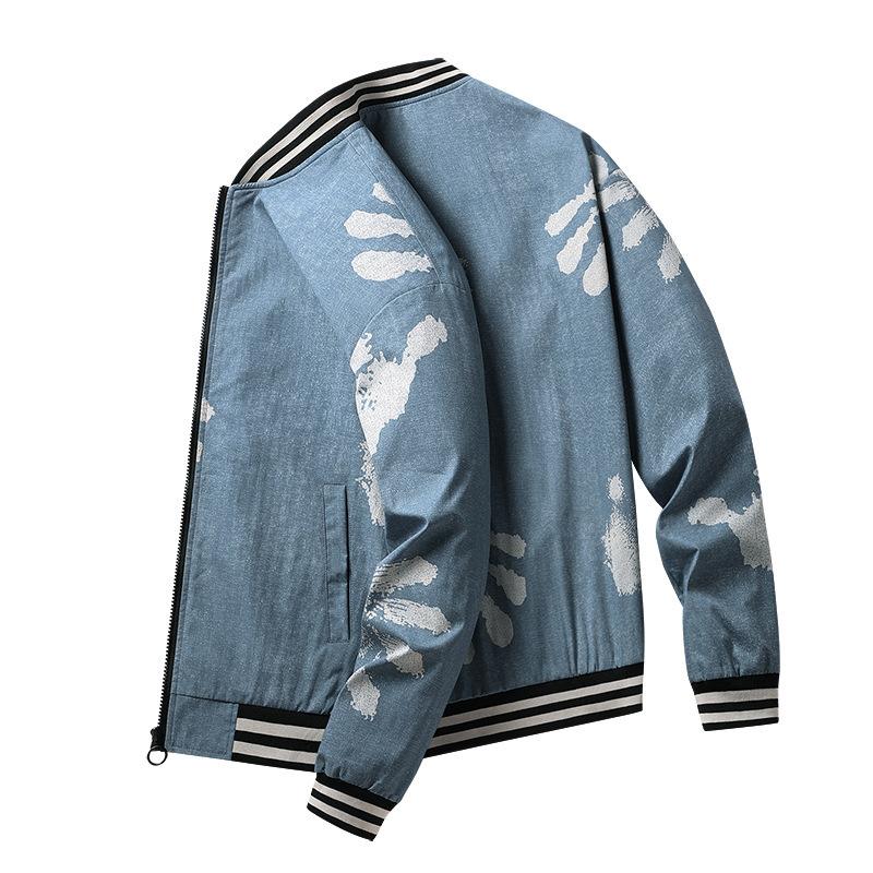 New Men's Jacket Tooling Stand-up Collar Jacket Handsome Top Spring and Autumn Thin