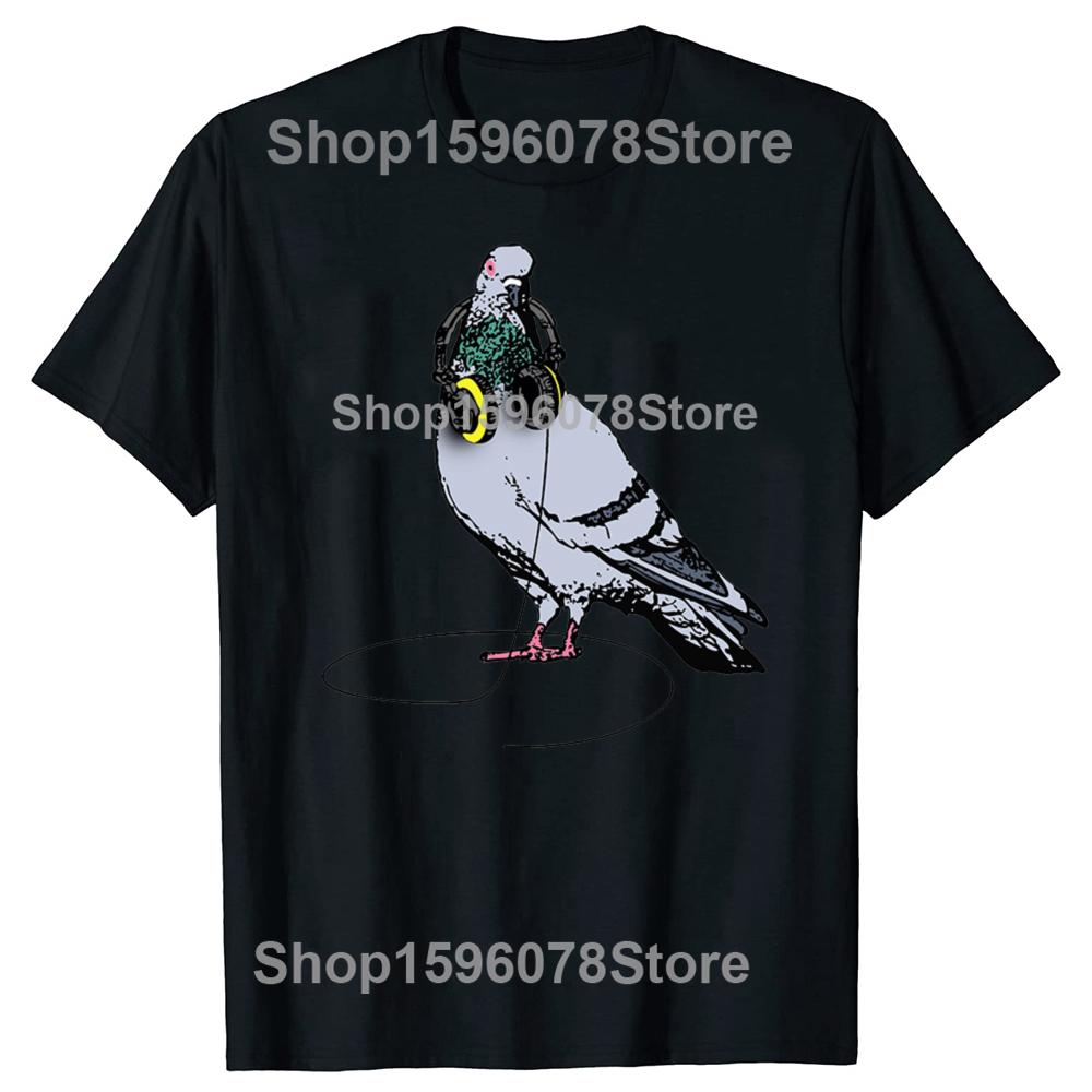 

Funny Techno Pigeon Graphic Tshirts Men Womens Fashion Casual Oversized Tshirt 100 Cotton Loose Oversized Bird T Shirt 4XL