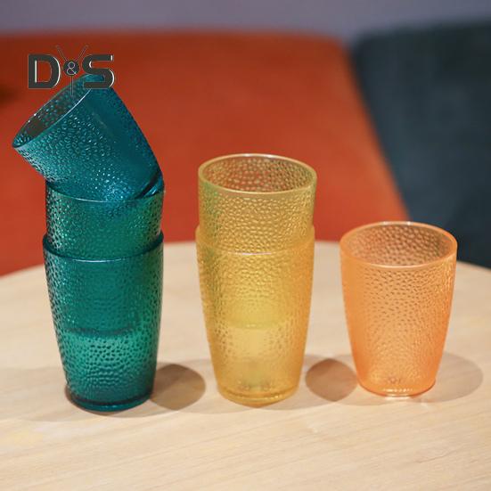 Trinkbecher, hitzebeständig, wiederverwendbar, verdicktes Acryl, gepunktet, für Bar, Restaurant, Wasserbecher