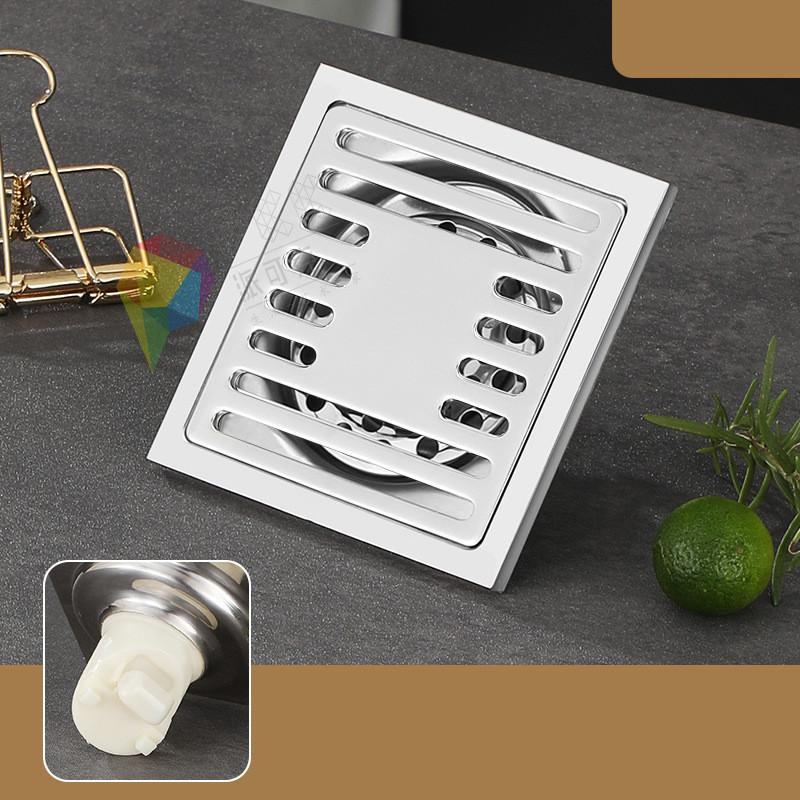 1PC 10X10CM Stainless Steel Thick Floor Drain Anti-odor Washing Machine Floor Drain Bathroom Double Use