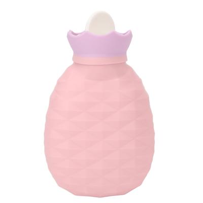 Uroczy Termofor Dzieci Kobiety Dom Silikon Gruby Bezpieczny Worek na Gorącą Wodę na Ręce Brzuch 200ML Różowy