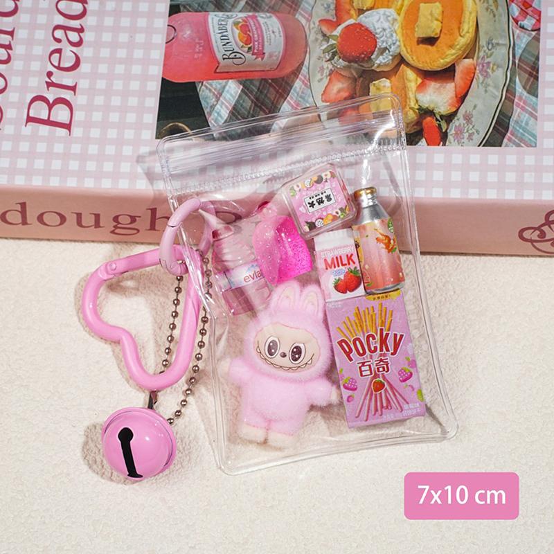 Kawaii Labubu Keychain Creative Cartoon Anime Keyring Girly Bag Pendant Backpack Hanging Decoration Lovely Gifts