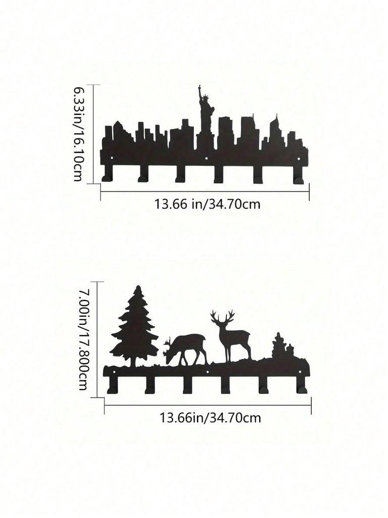 PC Metal Key Hook: Liberty/Elk Design, Wall Hook, Rustproof Decor for Home