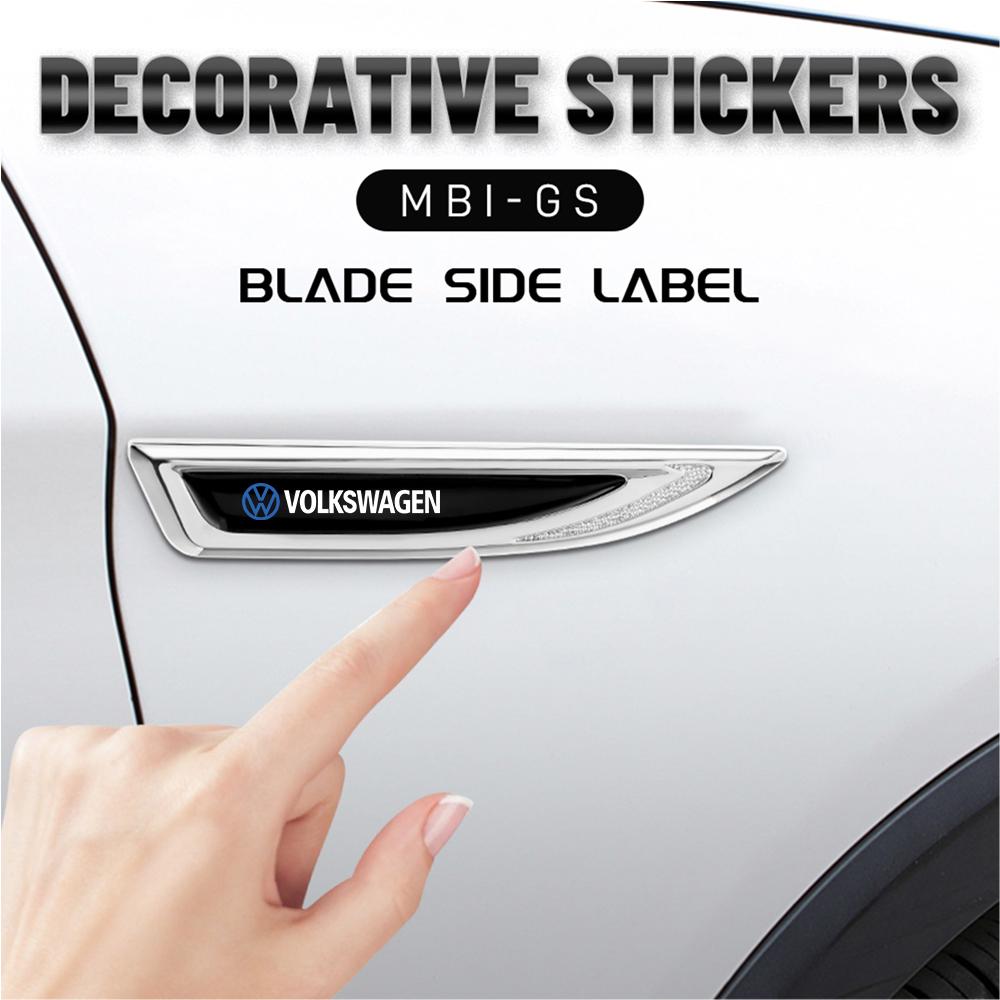 2Pcs Car Zinc Alloy Car Wing Right & Left Side Badge Fender Emblem Auto Valve for Volkswagen Polo 4 Motion Caddy MTM GTI CC Golf