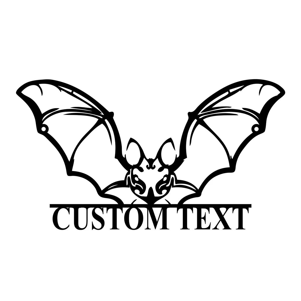 Halloween Bat Metal Wall Art, Cute Nursery Decor, Kids Room Gift, Hanging Home Decor чёрный