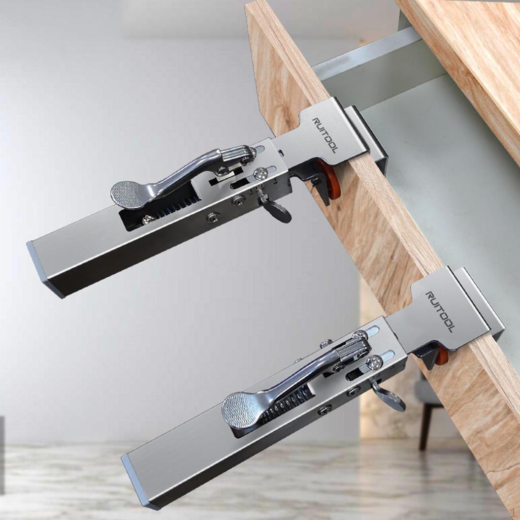 2 Pieces Adjustable Drawer Fixing Clamps Clips Cabinet Hardware Jig for Installing