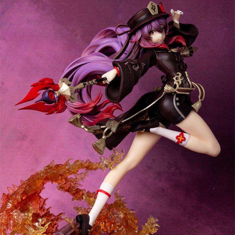 28cm Game Genshin Impact Hutao Anime Figure Combat Ver Pvc Action Figurine Collectible Model Doll Decoration Toy For Boys Gift