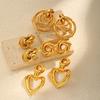 Chunky Knot Earrings Gold Plated Geometric Earrings for Women, Thick Statement Dangle Drop Earrings Hypoallergenic Jewelry