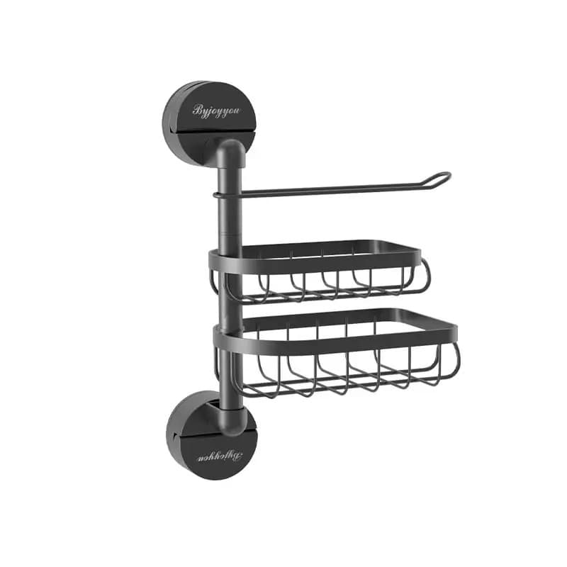 

Многофункциональная присоска для кухонного хранения Настенная настенная кухонная стойка для домашнего кухонного органайзера Аксессуары чёрный