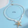 Cross-border Starfish Shell Beaded Necklace: Fashionable Handmade Imitation Pearl Jewelry