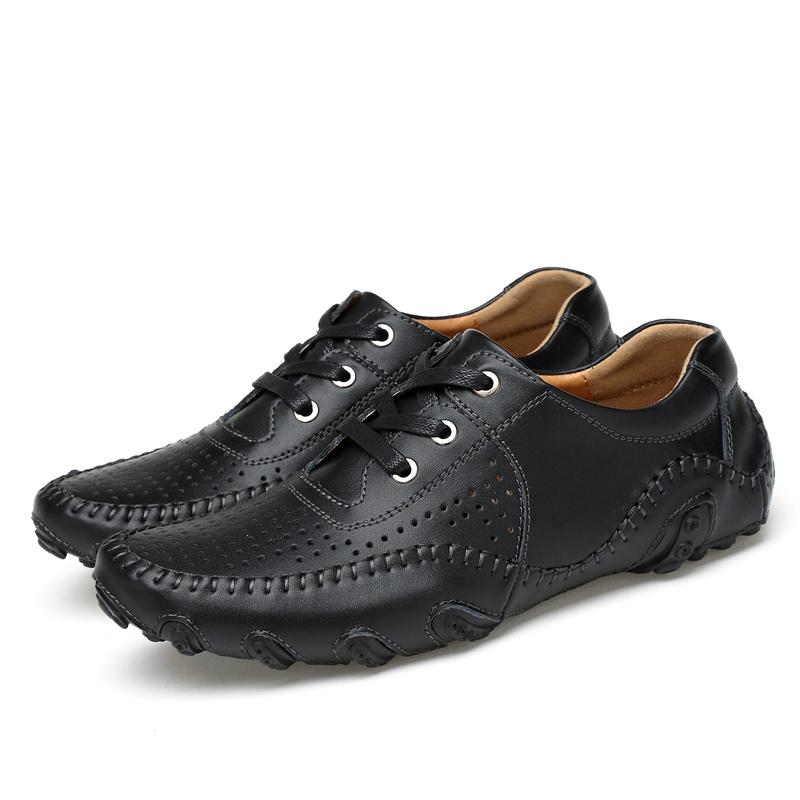 Men's Loafer Shoes 38-46 Size Men Genuine Split Leather Shoes Lace Up Octopus Sole Penny Loafers Men Driveing Shoes Moccasins