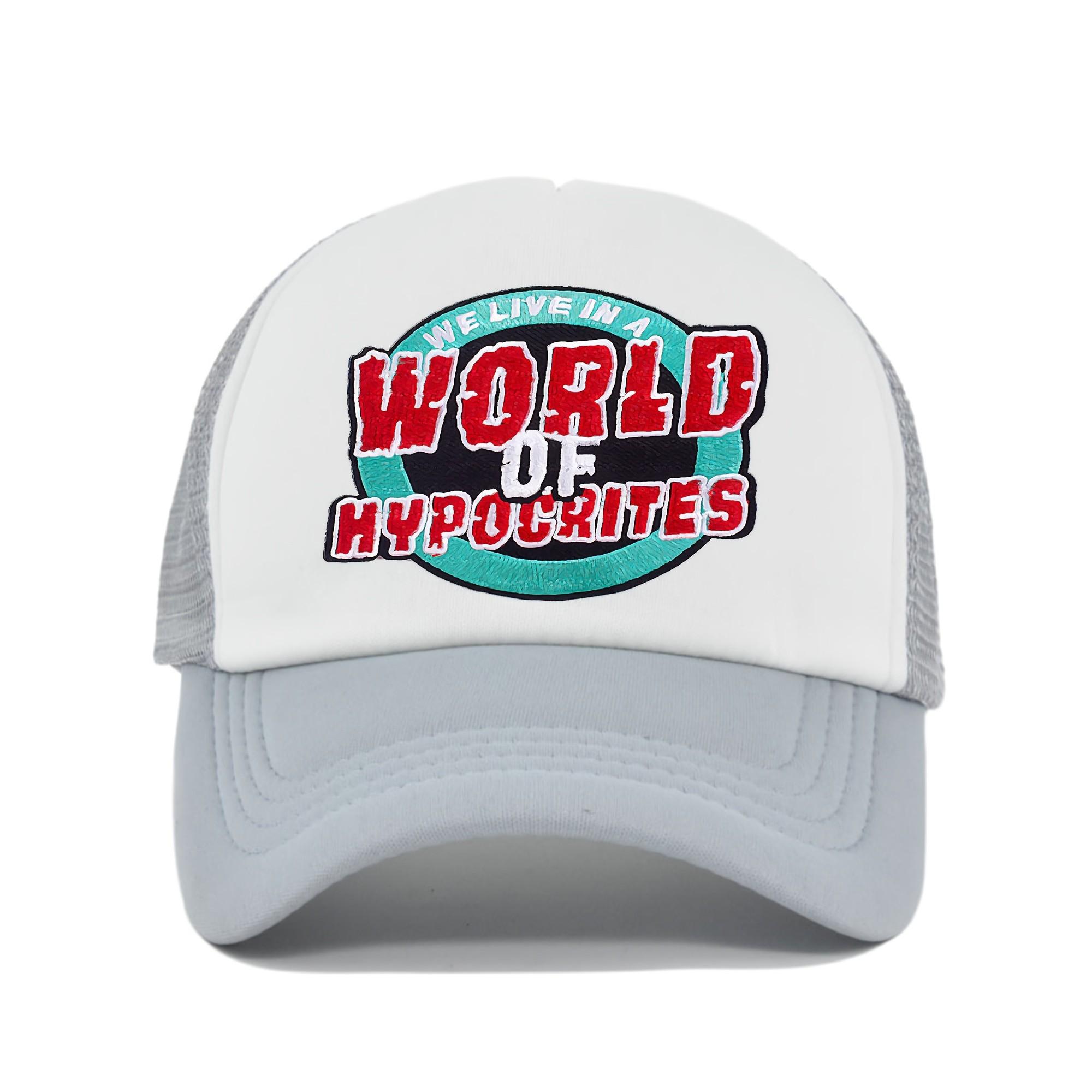 We Live In A World Of Hypocrites Trucker Hat Breathable Polyester Casual Adjustable Unisex Adult Cap One Size