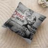 Cool T-Tupac 2Pac S-Shakur Cushion Cover Silky Short Plush Invisible Zipper Dustproof Sofa Pillow Case For Home Decor