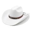 British 9.5Cm Large Eaves White Jazz Top Hat Seasonal Woolen Top Hat Simple Felt Tide Cowboy Hat