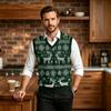 Men's V-Neck Sleeveless Knit Vest Casual Wool with Christmas Print for Commuting