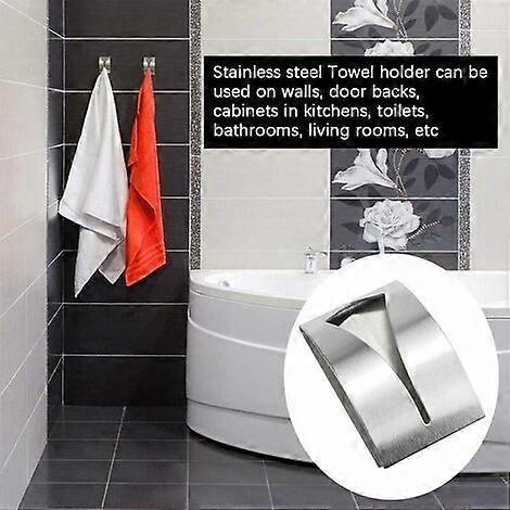 3 Pcs Towel Holder Strong Self Adhesive Stainless Steel Bathroom Sticker nger