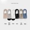 Men's Summer Ultra-Thin No-Show Socks, Breathable Ice Silk, Anti-Slip Silicone Grip, Color Block Design, Cotton Bottom.