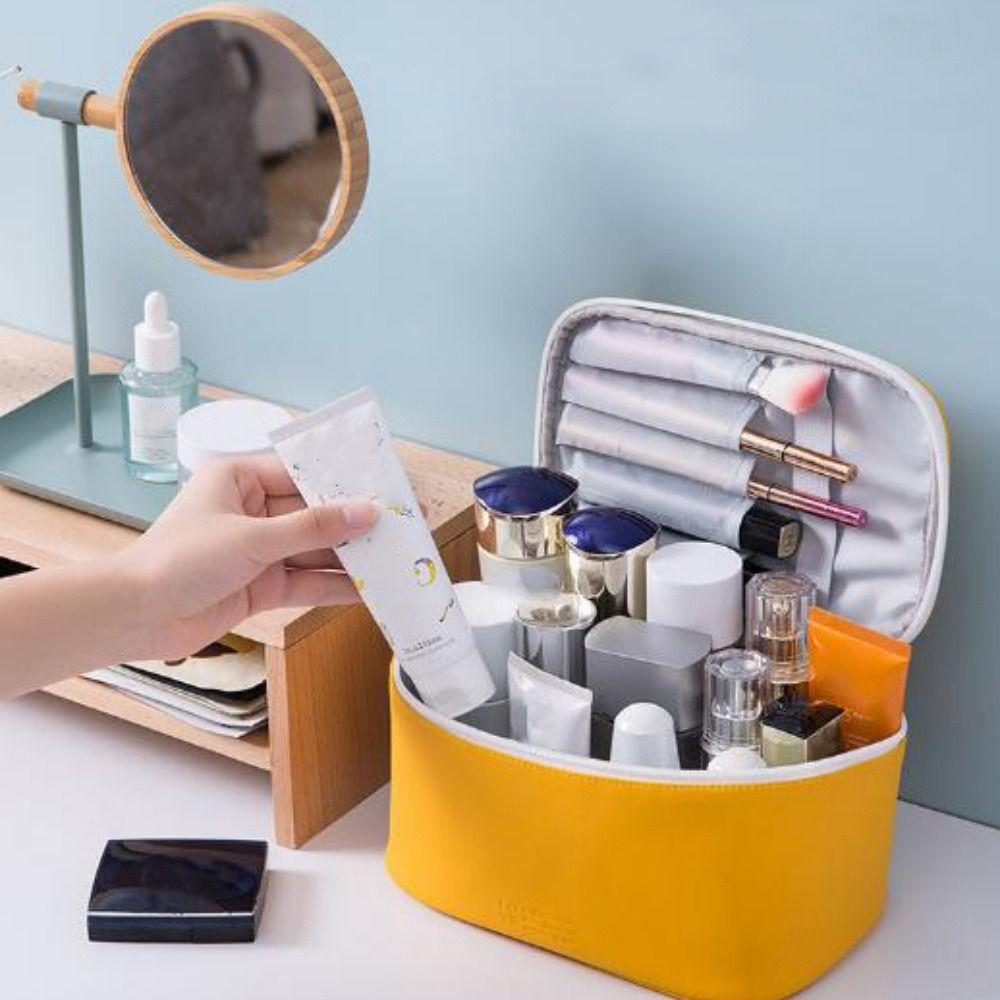 Waterproof Travel Cosmetics Holder Portable Women's Grooming Bag High Quality PU Makeup Bag