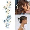 Blue Heart Waved Shaped Hair Claw Cream Color Clip for Women Sweet Cute Irregular Shark Hairpin Unique Hair Decoration