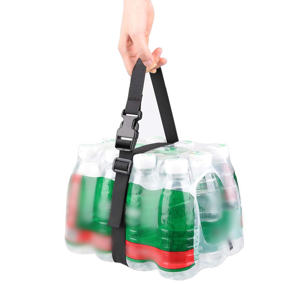 MAGARROW 150cm Strap Buckle Packing Strap Adjustable Belt Wide Black of 1" (1" - 60" Long), (Pack 10)