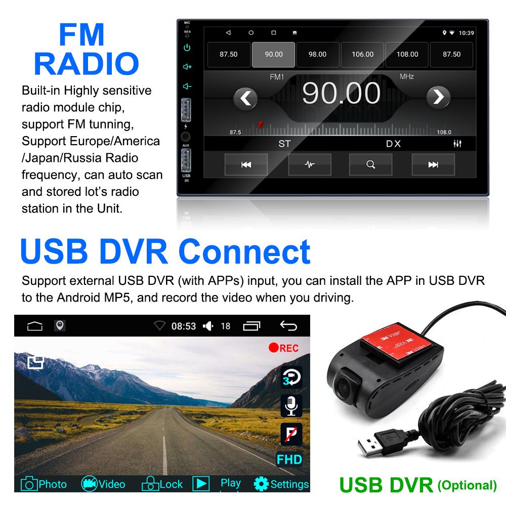 Reakosound 7"  Android 11 Car MultiMedia Player 2 Din Universal WIFI GPS Car Audio FM Radio Bluetooth Mirror Link HD 2USB