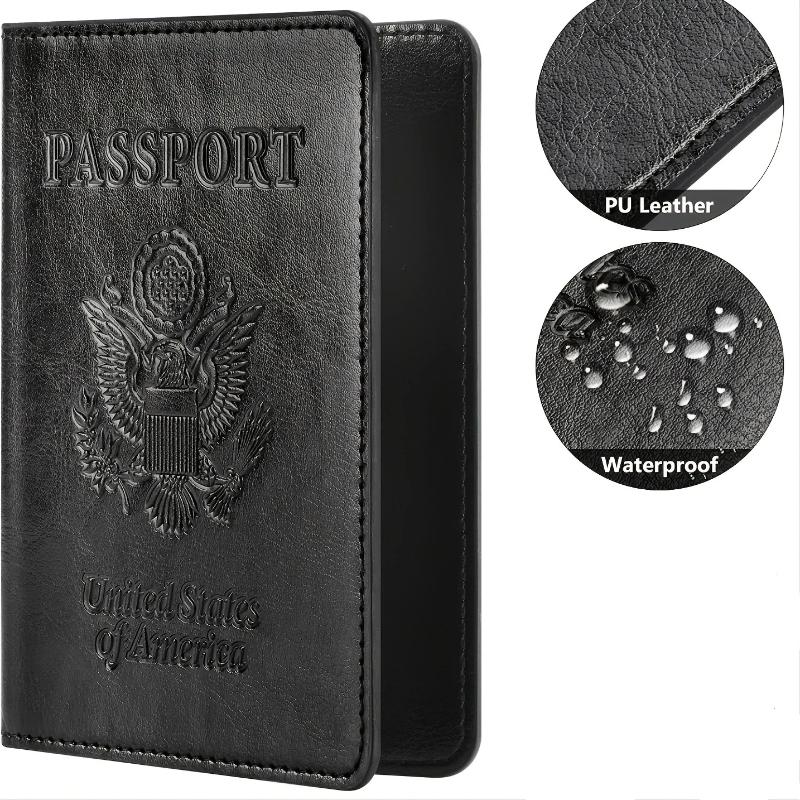 Porte-passeport de haute qualité Housse Portefeuille Essentiels de voyage Blocage RFID Étui à cartes en cuir Indispensables pour les voyages internationaux Accessoire de voyage