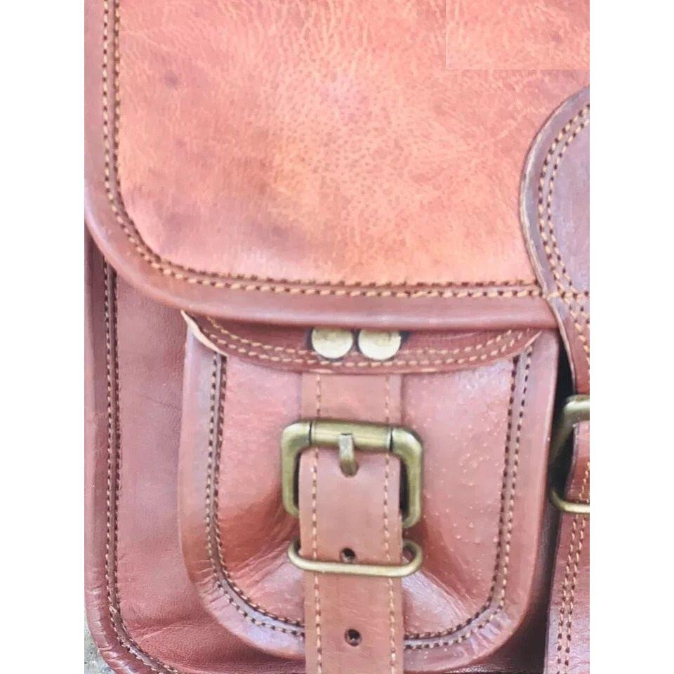 Nová chráněná kožená vintage hnědá messenger taška přes rameno na notebook aktovka