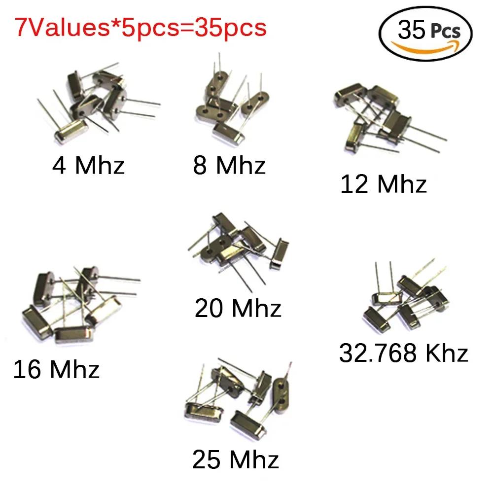 35-200PCS Hc-49s Crystal Oscillator 32.768KHz 4MHz 6MHz 8MHz 10MHz 11.0592Mhz 12MHz 16MHz 20MHz 24MHz 25MHz 48MHz Electronic Kit
