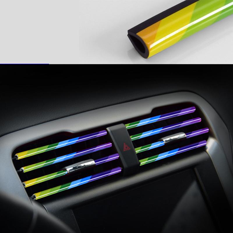 10 Pcs Car Air Conditioner Outlet Decorative Soft Strip Accessories Auto Interior Grille Decorative Strip Universal U-Shaped