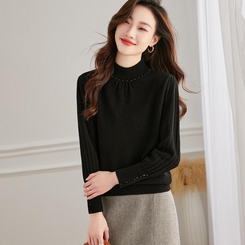 Srcr Women's 100% Wool Turtleneck Knit Sweater